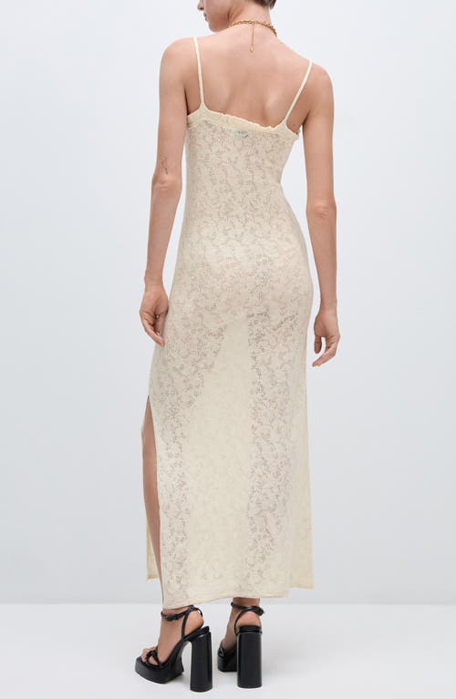 Mango Lace Maxi Slipdress In Ecru