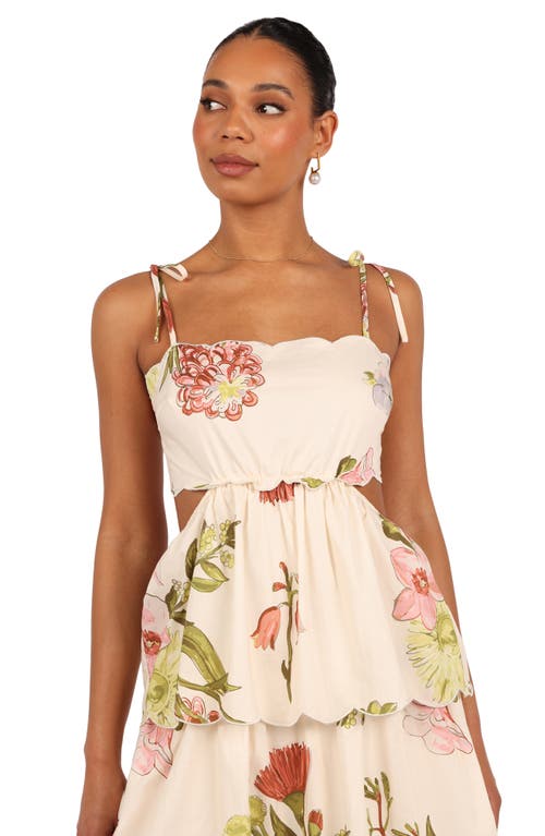 Petal And Pup Petal & Pup Adelaide Scallop Cutout Tie Strap Maxi Dress In White