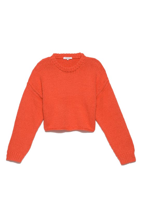 Frame Crop Crewneck Organic hotsell Cotton Sweater - Orange - Size Small