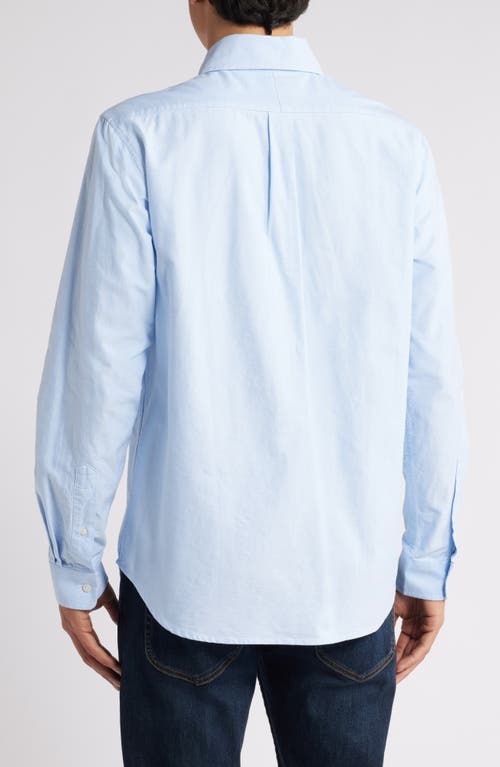 Shop Schott Nyc Button-down Oxford Shirt In Blue