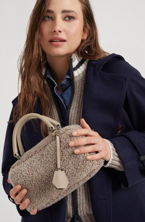 Shop Brunello Cucinelli Explorer Small Boston Bag In Dove Grey