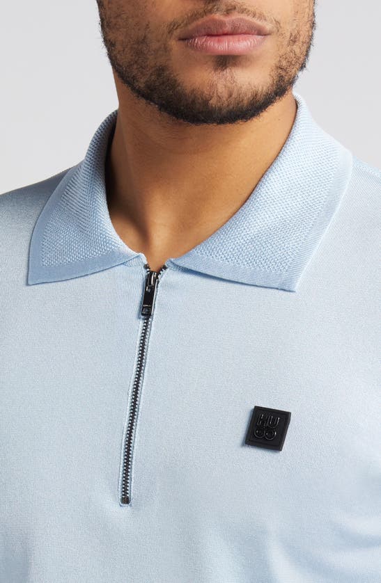 HUGO BOSS HUGO SAYFONG QUARTER ZIP SWEATER POLO