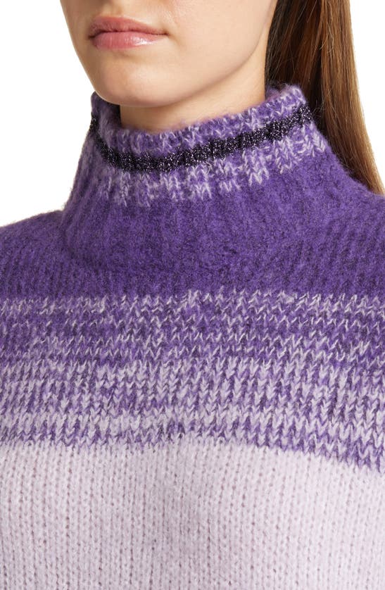 Wit & Wisdom Ombré Stripe Turtleneck Sweater In Mocha Multi