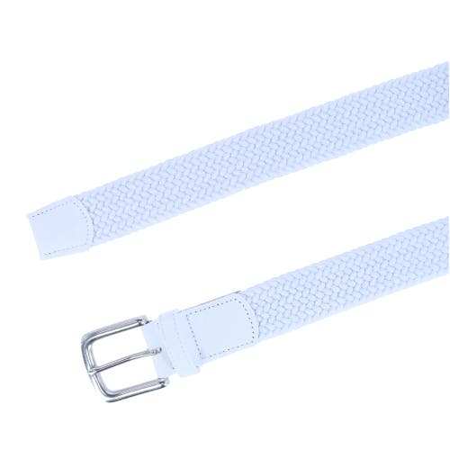 Trafalgar Riverside Solid Stretch Weave Belt In White