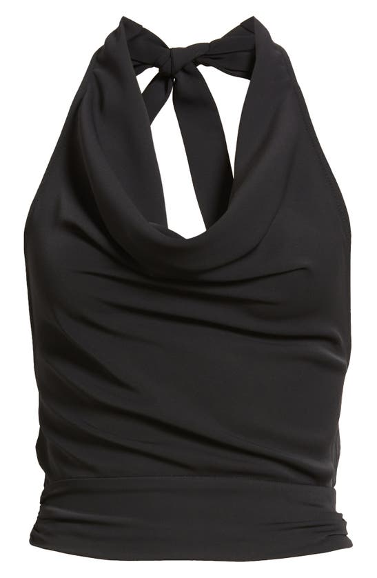 Shop Open Edit Cowl Neck Halter Top In Black