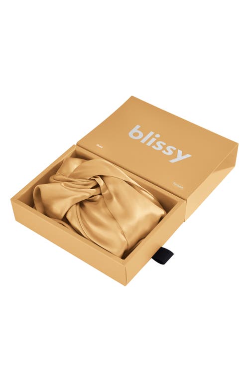 Blissy Mulberry Silk Hair Bonnet In Gold