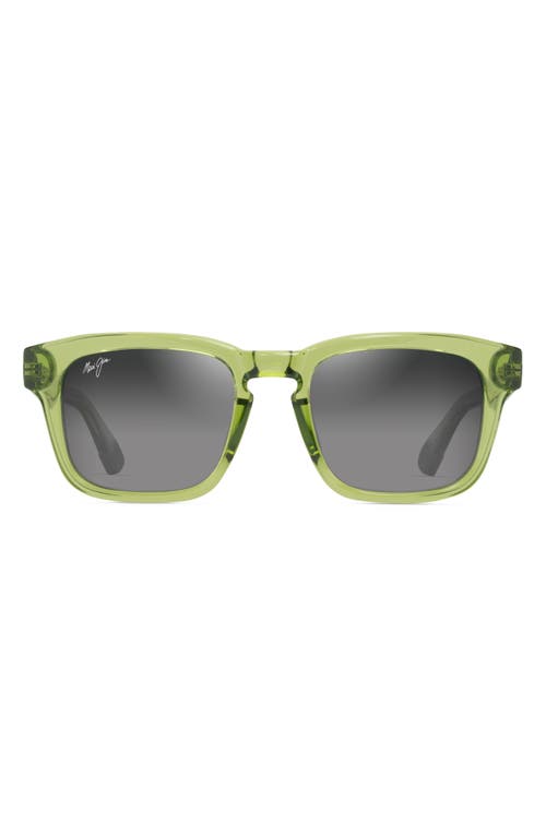 Shop Maui Jim Maluhia 52mm Gradient Polarizedplus2® Square Sunglasses In Shiny Trans Grass Green