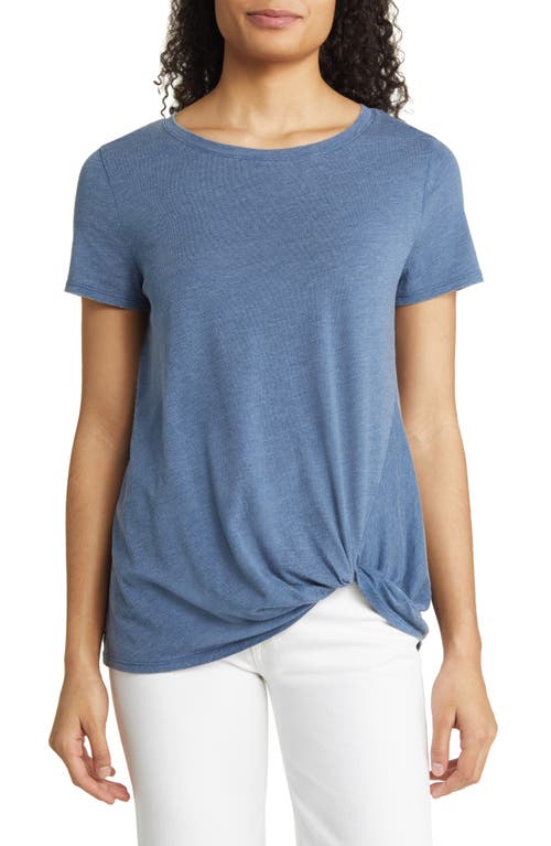 caslon(r) Asymmetric Twist T-Shirt in Blue Ensign