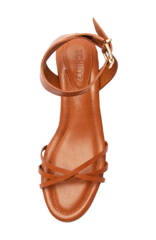 Schutz Alexandra Leather Ankle-strap Sandals In Miele