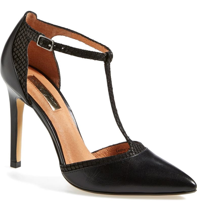 HALOGEN<SUP>®</SUP> Halogen 'Melissa' T-Strap Pump, Main, color, BLACK/ SNAKE PRINT