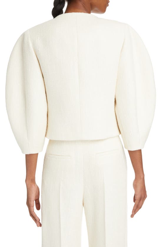 Chloé Silk & Wool Blend Lantern Sleeve Jacket In Coconut Milk