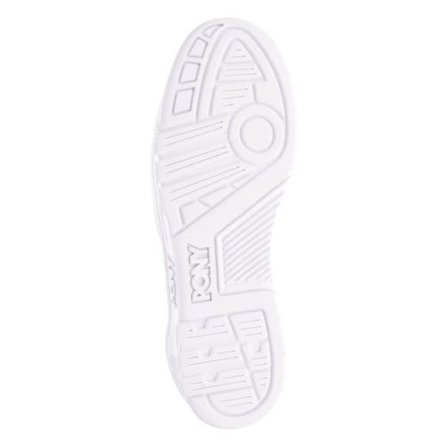 Pony Mens M100 Low Genuine Leather Premium Lace Up Athletic Sneaker Shoe In White