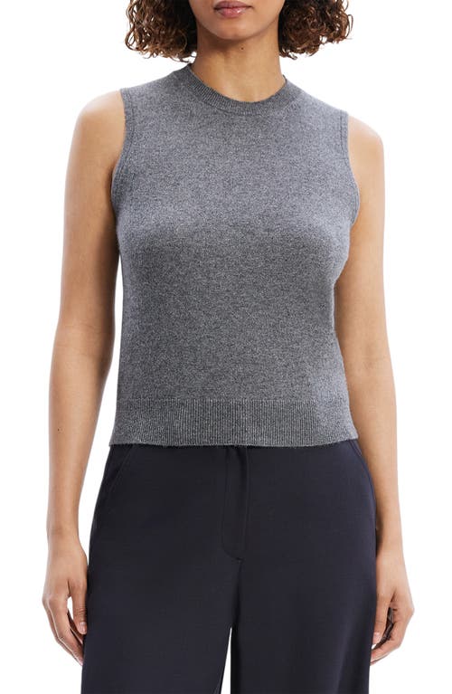 Shop Theory Cashmere Sleeveless Sweater In Light Charcoal