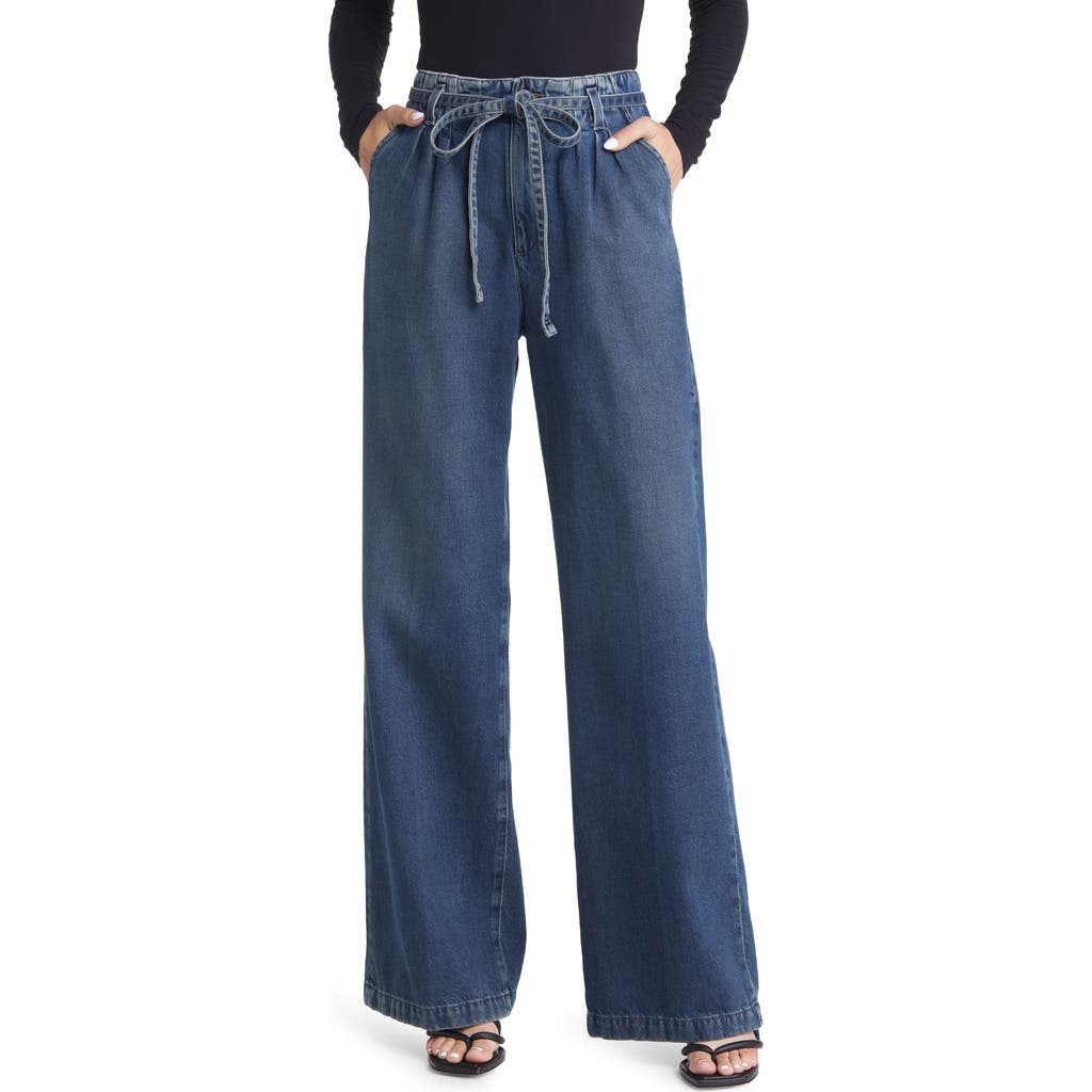 Ag Devin Wide Pleated Jeans With Belt In King Street