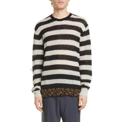 Dries Van Noten Jevanna Stripe Crewneck Sweater, Black
