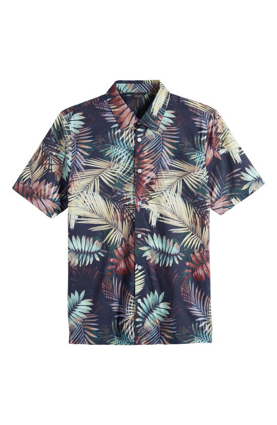 Shop Good Man Brand Big On-point Short Sleeve Organic Cotton Button-up Shirt In Botanical Ferns