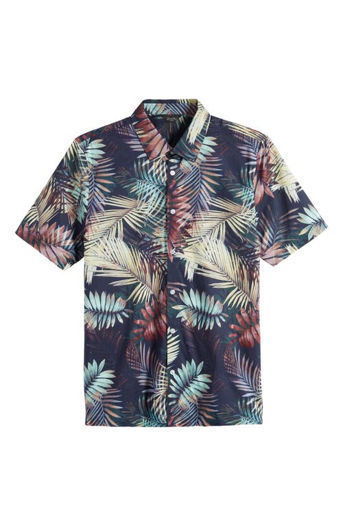 Good Man Brand Big On-Point Short Sleeve Stretch Organic Cotton Button-Up Shirt in Botanical Ferns