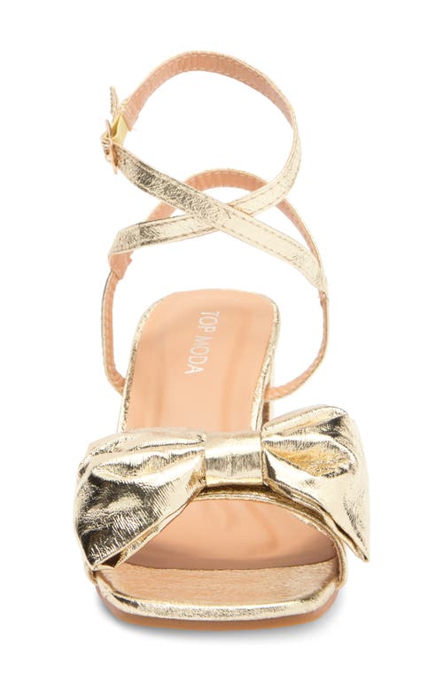 Top Guy Shoes Prairie Block Heel Sandal In Gold Metallic