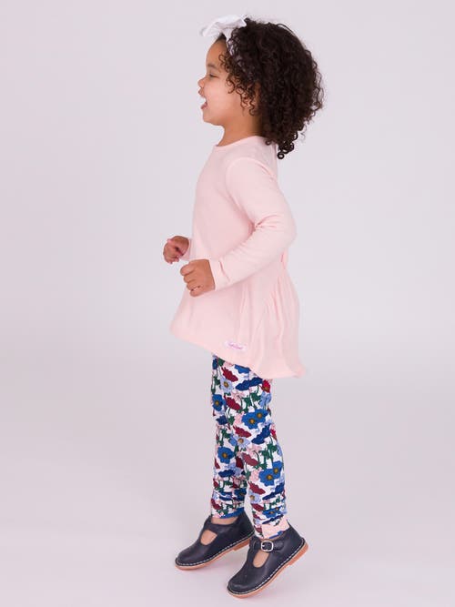 Shop Rufflebutts Girls Kids Ruched Bow Leggings In Poppy Petals