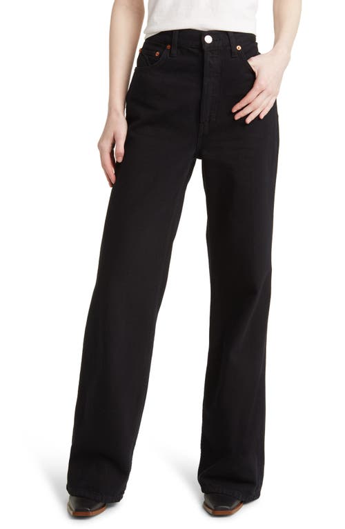 Re/Done '70s Ultra High Waist Wide Leg Jeans in Black Flow