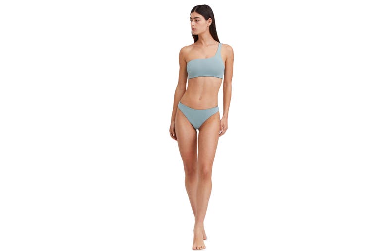 Shop Au Naturel By Gottex Solid Reversible One Shoulder Bikini Swim Top In Emerald