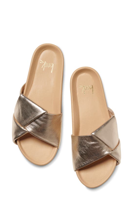 Shop Beek Tori Slide Sandal In Gold/beach