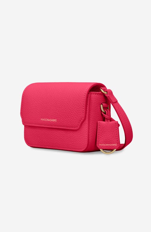 Shop Maison De Sabre Maison De Sabré Micro Leather Flap Bag In Shibuya Fuchsia