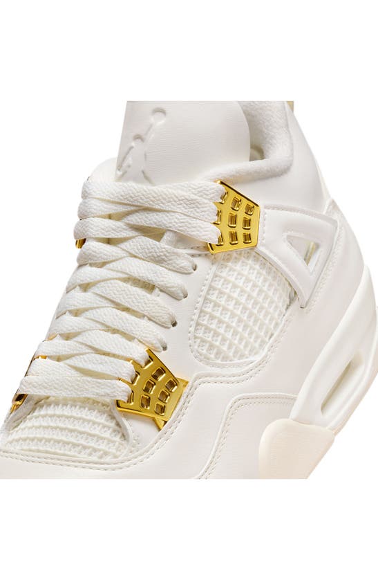Shop Jordan Air  4 Retro Basketball Sneaker In Sail/ Metallic Gold/ Black