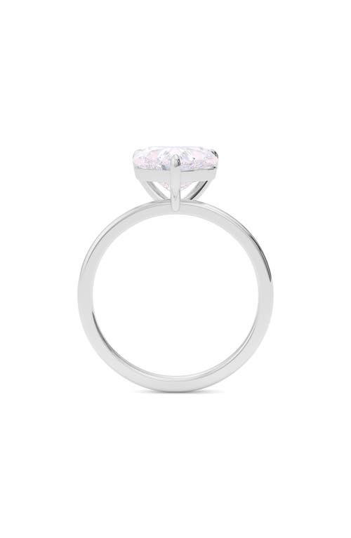 Hautecarat Heart Cut Lab Created Diamond 18k Gold Ring In 18k White Gold