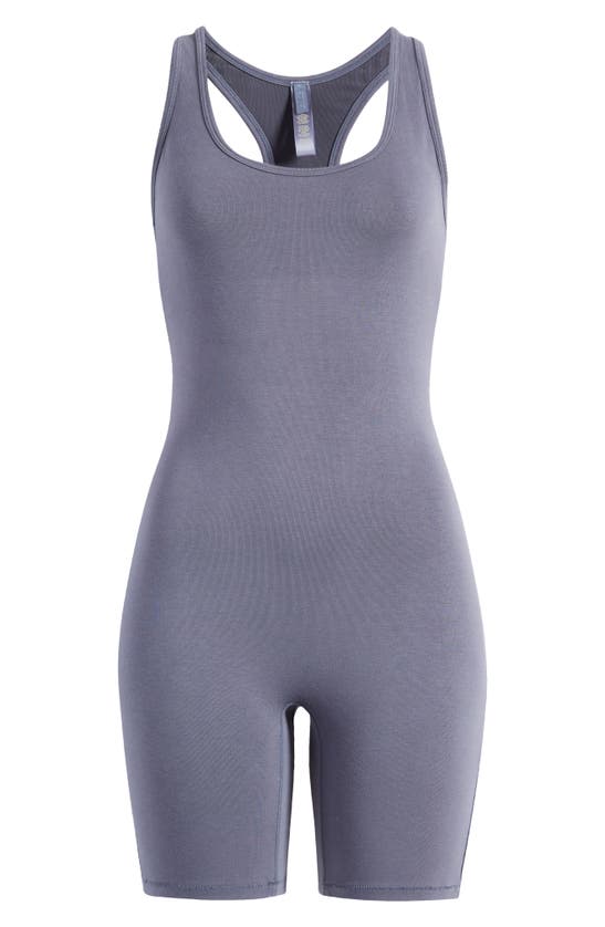 Shop Skims Outdoor Mid Thigh Bodysuit In Steel Blue