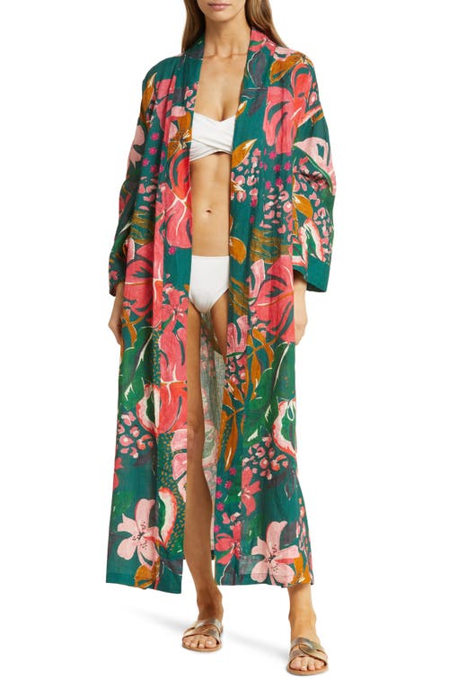 Vitamin A Palmilla Linen Cover-Up Robe in Painted Jungle Ecolinen at Nordstrom
