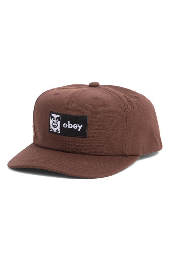 Shop Obey Case Classic Snapback Cap In Brown