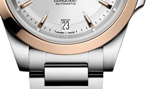 Longines Women's Swiss Automatic Conquest Stainless Steel Bracelet Watch 34mm In Silver
