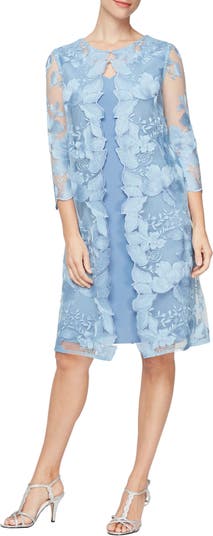 Alex Evenings Embroidered Mock Jacket Cocktail Dress Nordstrom