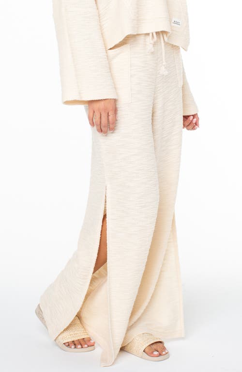 Roxy Beach Breeze Split Hem Pants In Parchment