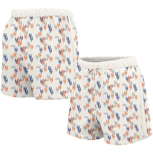 Women's Lusso White New York Mets Marge Shorts