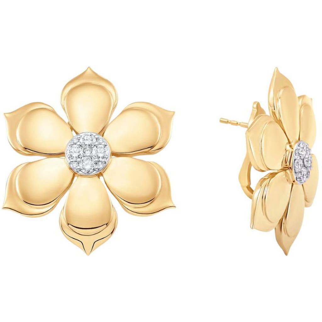 Sara Weinstock Lierre Diamond Flower Stud Earrings In Gold