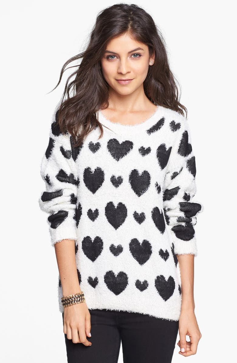 Love by Design Heart Print Pullover (Juniors) | Nordstrom