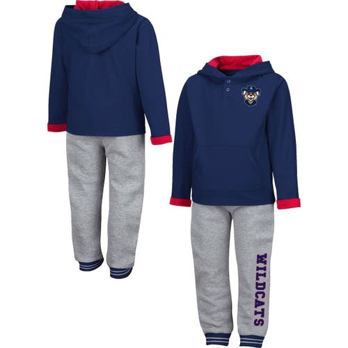 Toddler Colosseum Navy/Heathered Gray Arizona Wildcats Poppies Pullover Hoodie and Sweatpants Set