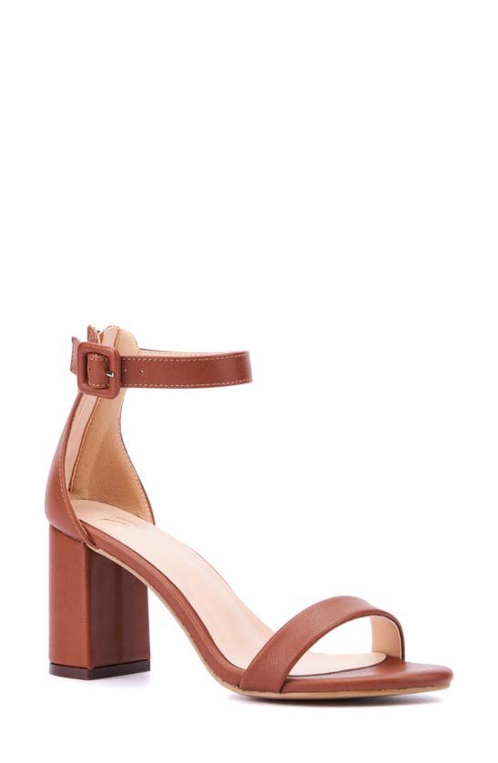 New York And Company Lulu Heeled Sandal In Cognac