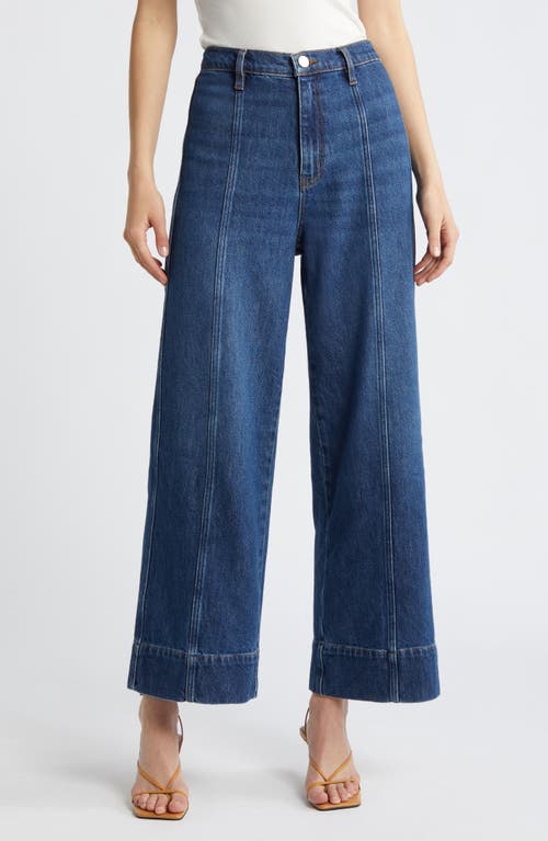 Shop Frame The Seamed Wide Leg Ankle Jeans In Etta