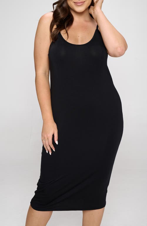 Shop L I V D Jennie Stretch Midi Body-con Dress In Black