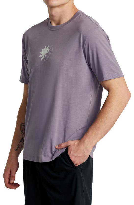 Shop Rvca Bloomin Performance Graphic T-shirt In Purple Sage