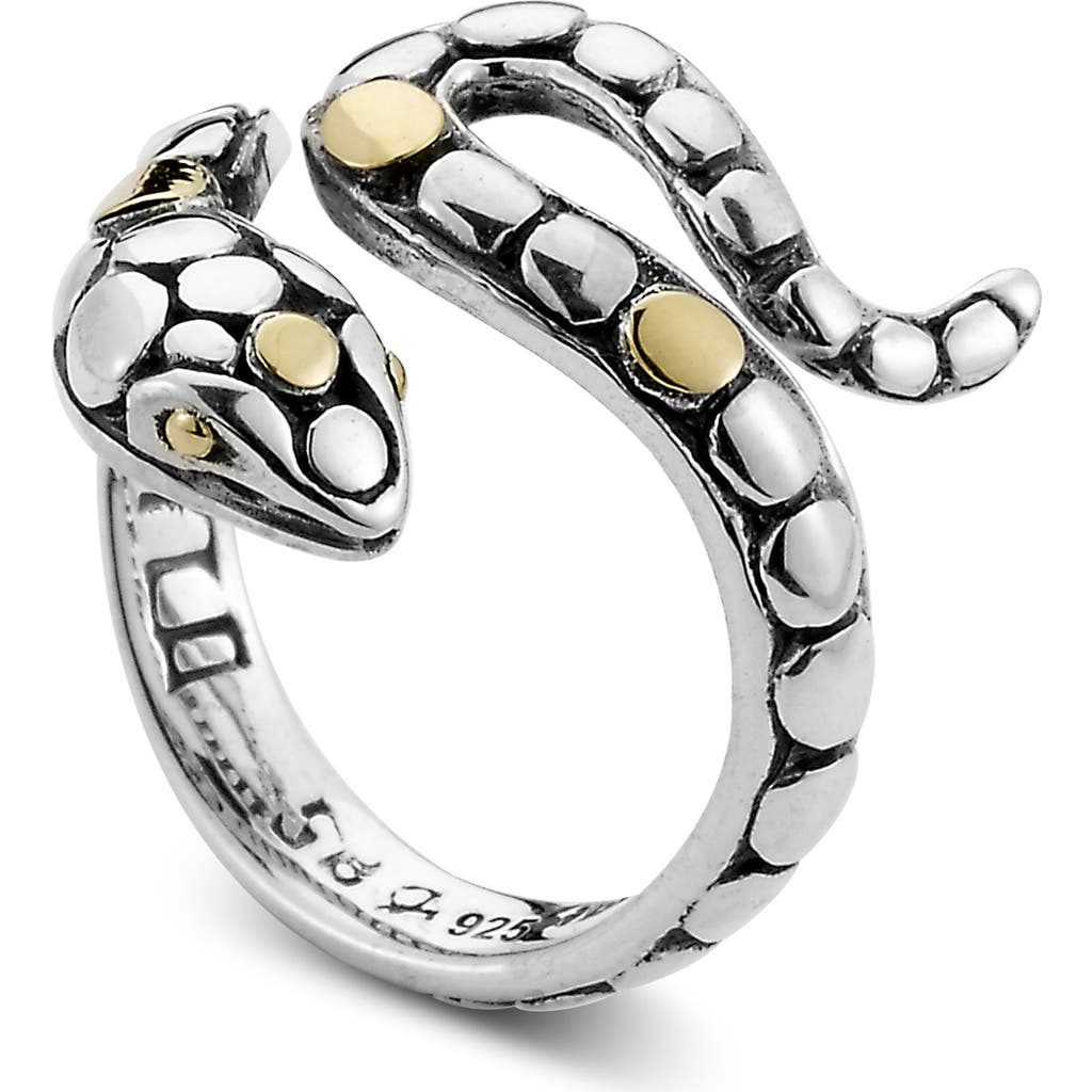 Samuel B. 18k Yellow Gold & Sterling Silver Snake Ring In Silver/gold