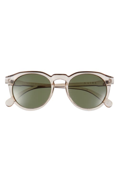 Shop Aire Nucleus 52mm Polarized Round Sunglasses In Grey/green Mono Polar