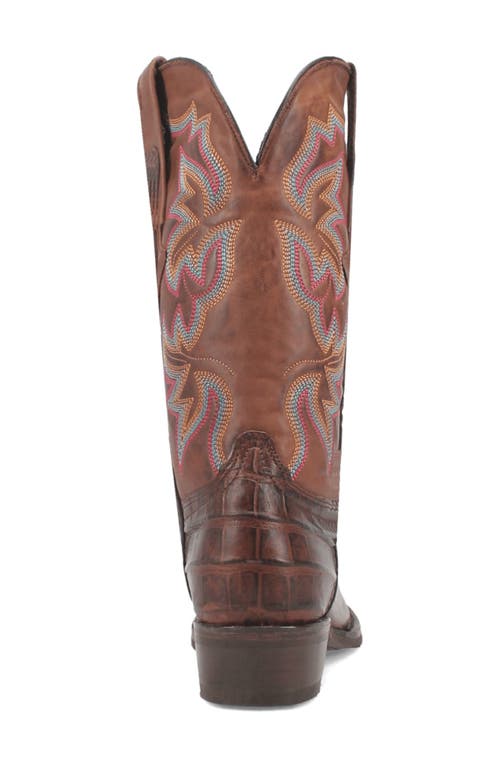 Shop Dingo Gator Embossed Cowboy Boot In Brown