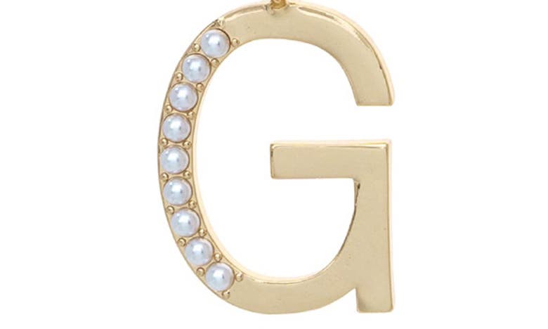 Ettika Imitation Pearl Initial Pendant Necklace In Gold- G