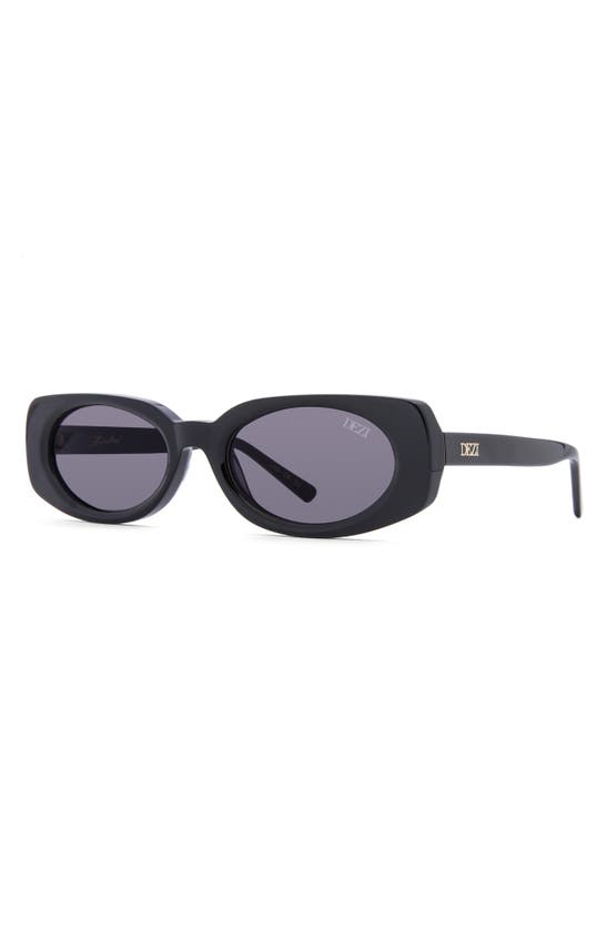 Shop Dezi Booked 52mm Rectangular Sunglasses In Black / Dark Smoke