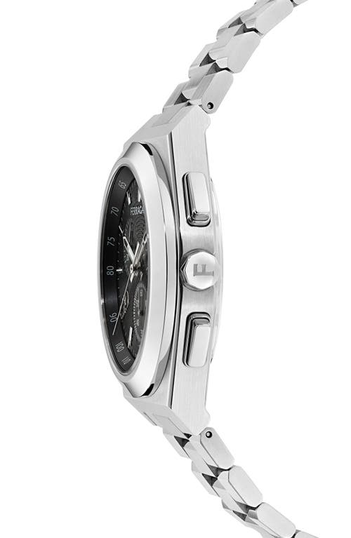 Shop Ferragamo Vega Upper East Bracelet Chronograph Watch, 42mm In Stainless Steel