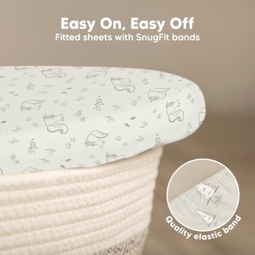 Keababies 2-pack Soothe Fitted Bassinet Sheets In Pine Grove
